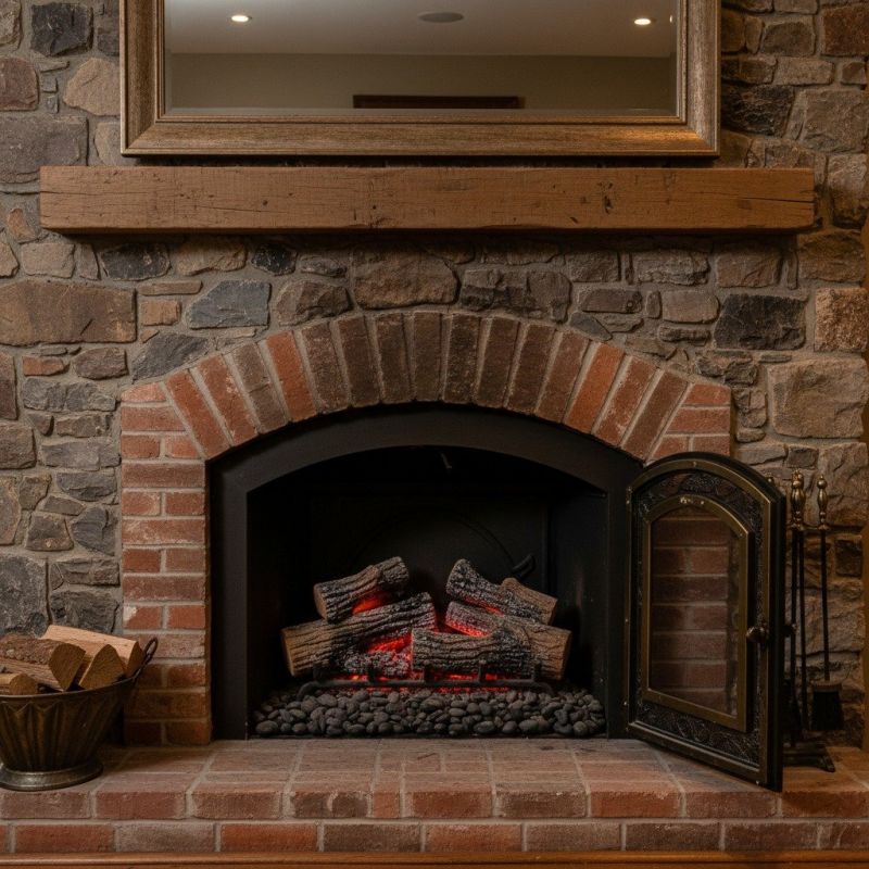 Brick Fireplace Installation detail