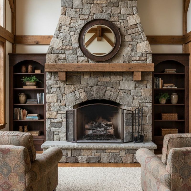 Stone Hearth Installation